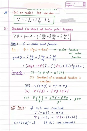 Nebla operator and gradient of scaler point function #mathisfun#ytshortsvideo