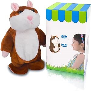 Talking Hamster Plush Toy Repeats What You Say Animals Stuff Interactive Learning Repeating Toy Fun Gift for 4 5 6 Years Old Boys, Girls, Baby, Kids, Toddlers