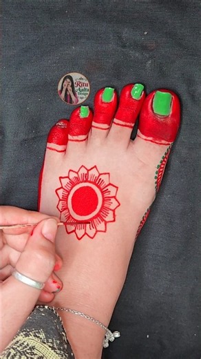 Gorgeous Aalta Design 🌸 Beautiful Red Alta #alta #art #mehndidesign #beauty #viralpost #short