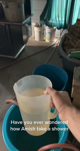 Have you ever wondered how Amish take a shower? #Amish #AmishLife #AmishShower #Shower #primitive | Amish Lifestyle