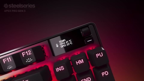 SteelSeries Apex Pro TKL Wireless Gen 3 OmniPoint 3.0 HyperMagnetic Switches — Adjustable Actuation — Rapid Trigger — Game-Ready Presets — Protection Mode — Rapid Tap/SOCD — Dual Wireless — OLED