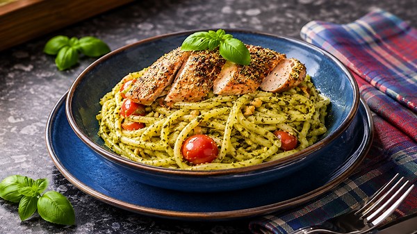 How to make fresh homemade basil pesto pasta