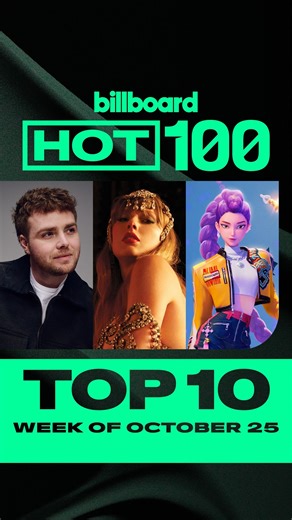 Here’s this week’s #Hot100 top 10 reveal (chart dated Oct. 25, 2025) 📈 Watch now for the big #BillboardNews countdown to No. 1. | Billboard