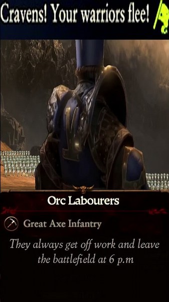 Why Chaos Dwarf Orc Laboures always flee from battle as soon as it Begins