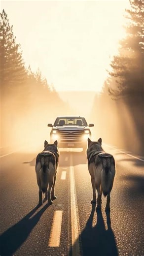 Two Wolves Rush Onto the Road — Begging a Man to Save Their Trapped Pup 🐺💔💚