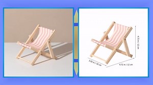 Beavorty Beach Chair Mobile Phone Holder Wood and Canvas Desk Stand Miniature Wood Beach Chair Cell Phone Holder Tablet Bracket Home Decor