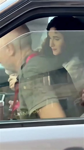 Kathryn Hahn arriving at the Live-Action Tangled set in full Mother Gothel hair and makeup.
