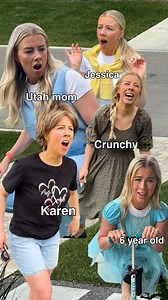 218K views · 24K reactions | When Utah mom meets Jessica meets Crunchy meets Karen meets 6 YEAR OLD勞 (Also yes, the 6 year old quotes are real) #crossover #utahmom #jessica #crunchy #crunchymom #karen #6yearsold #frenemies #drama #momhumor #hoa #utahmoms | Jane Insane | Facebook