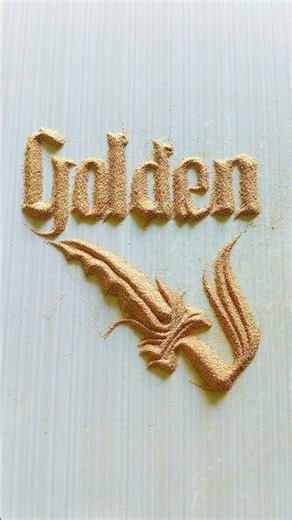 Golden | Name in sand #handwriting #sandart #sandscript #callygraphy #callygraphyart