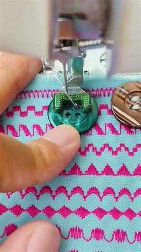Sewing button using a Janome sewing machine #sewing