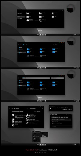 Pure Black Full Theme For Windows 11 - Cleodesktop