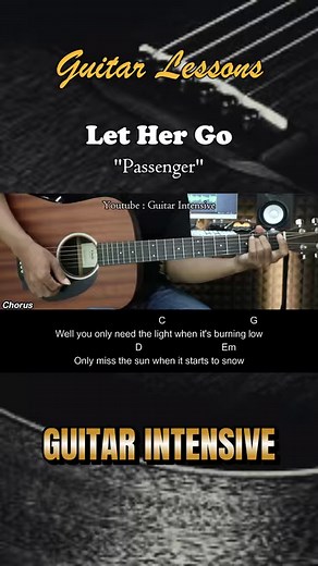 24K views · 274 reactions | Let Her Go - Passenger - Easy Guitar Chords #lethergo #passenger #guitarintensive #acousticguitar #acousticcover #acoustic #tutorialgitar #easychords #guitarbeginner #guitarbeginners #guitarlesson | Guitar Intensive | Facebook