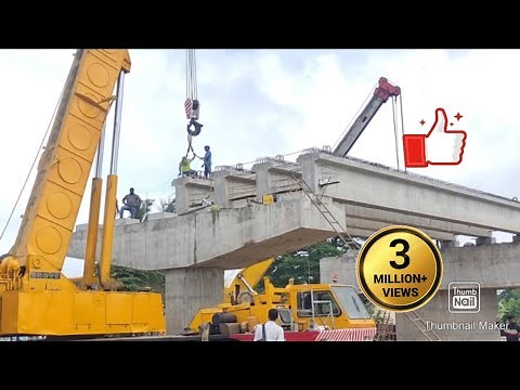 Girder Launching,#Bridge Construction girder Launching, Flyover Construction.