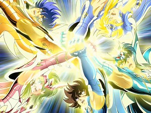 "Hades vs Seiya, Shiryu, Ikki, Hyoga & Shun" "Ha llegado el momento de fusionar a cada una de nuestras almas y elevar el cosmo al máximo para acabar con el enemigo". "Cosmo, elévate, en el nombre de la justicia, por nuestros seres queridos, ahora que nuestros cosmos se incrementen al máximo, para derrotar a Hades". - Seiya, Shiryu, Ikki, Hyoga & Shun - | El Tesoro del Cielo