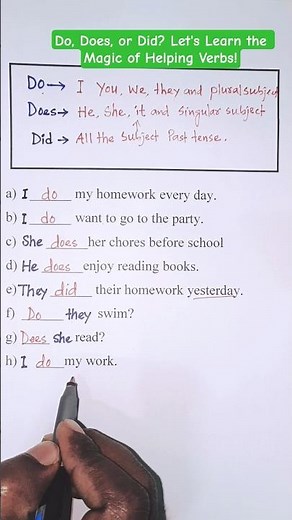 ✨ Do, Does, or Did? Let's Learn the Magic of Helping Verbs! ✨📘