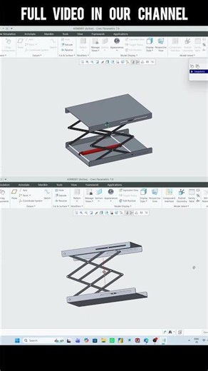 Hydraulic Scissor Lift 🤯 I Creo | #shorts #animation #engineering