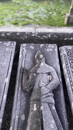 The Kilmartin Stones are a collection of 79 ancient graveslabs (one exception being a side-slab of a tomb chest) at Kilmartin parish church in the village of Kilmartin, Argyll, Scotland. The earliest stones date back to the thirteenth or fourteenth centuries, with the most recent ones dated 1707 and 1712. Originally, the stones would have been laid flat on the ground to cover a grave. After the Reformation, however, many of the stones were moved, and in 1956 they were moved inside a shelter to p