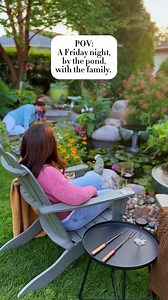 There is nothing better than spending time with your family outdoors in your backyard. With an Aquascape ecosystem pond, you can create memories just like this! ❤️ | Aquascape Pond Shop