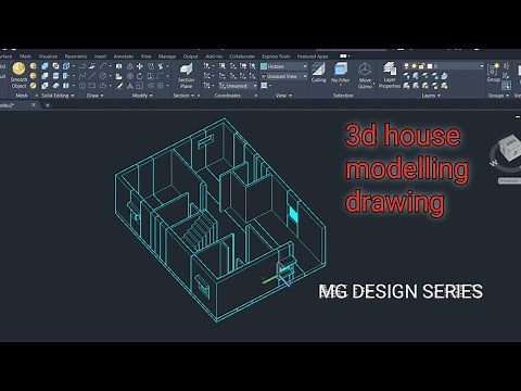 Autocad 3d house modelling tutorial || AutoCAD 3d || MG Design Series