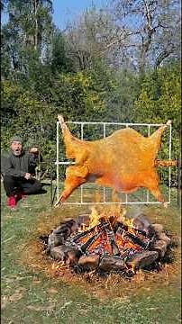 Whole Lamb BBQ on a Spit | Crispy & Juicy #food #cooking #bbq