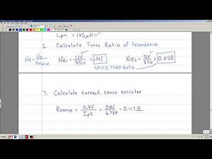 Analysis and Design of a Flyback; Video 29 Second Design Example