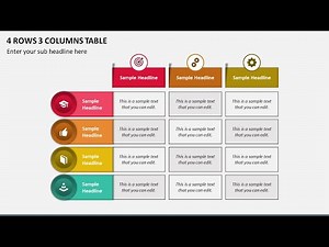4 Rows 3 Columns Table Animated PPT Slides
