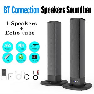 2pcs 3D Surround Sound Bar Wireless Bluetooth TV Soundbar Home Theater Speaker System Subwoofer