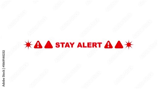 Stay Alert Warning Signs Red Triangles Exclamation Marks Alertness Notification Symbols alert symbols