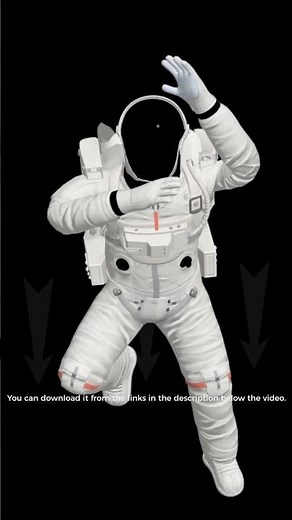 3D animation of astronaut in spacesuit in space weightlessness. Spaceman is in zero gravity in space