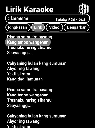 Lirik Lagu Lamunan - Karaoke Lagu Jawa Lengkap