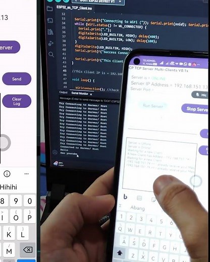 Android - ESP32 : Socket Programming TCP Server Multi Clients - Send Receive Data