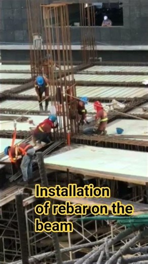 Installation of rebar on the Beam