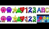 Mix of 8 videos from youtube : Busy Beavers Numbers and Colors and Shapes and Alphabet Chant FRENCH