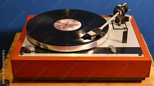 Retro Turntable in professional sound studio playing a record
