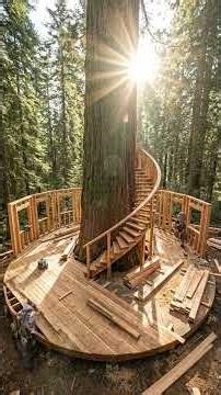 You Won’t Believe This Treehouse Transformation! 🌳🔥 Day to Night Magic #playwood #transformation