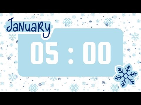 5 Minute Timer | With Acoustic Coffee Shop Music & Alarm Bell | Snowy January Theme ❄️
