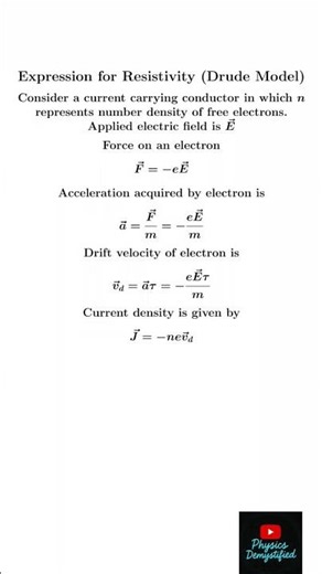 Expression for Electrical Resistivity (Drude Model) Class 12th| Physics|NCERT|CBSE