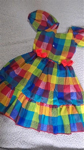 🌽✨ O look mais lindo do arraiá chegou!Vestido Junino Infantil super colorido e encantador