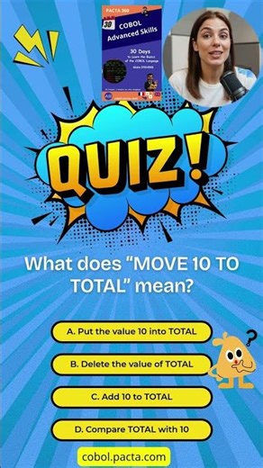 MOVE 10 TO TOTAL explained in seconds (COBOL for beginners)