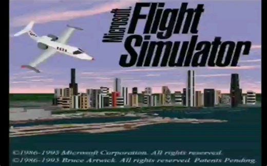 【生肉】珍贵影像:微软模拟飞行5.1 DOS版