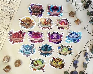 Dungeons and Dragons Class Stickers | TTRPG, D&D Character Stickers - Etsy