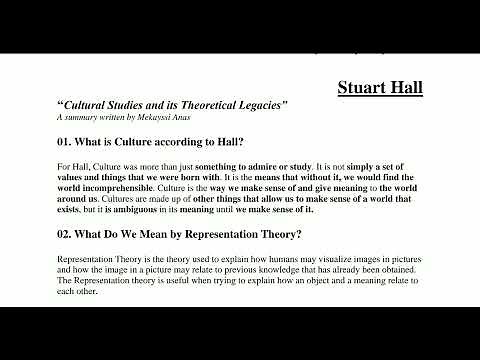 "Cultural Studies and its Theoretical Legacies" Stuart Hall