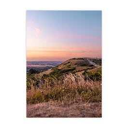 Pastel Hillside Sunset View