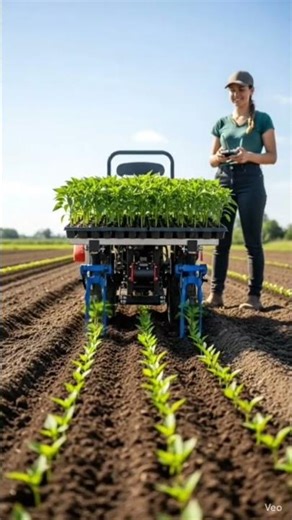 This Robotic Transplanter Is a Farmer's New Best Friend #shorts #shortvideo#farming
