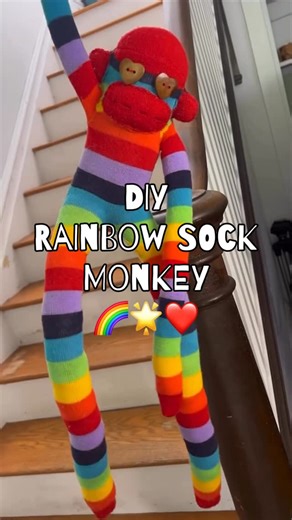 Mona Gogh Art on Instagram: "Here is part 1 of my rainbow sock monkey tutorial, this time using a sewing machine! 🌈❤️ In this video, I make the body of the sock monkey! For a more detailed tutorial on how to make a sock monkey (without a sewing machine), checkout my account! 🌟💌 — #sewing #craft #sockmonkey #tutorial #howto"