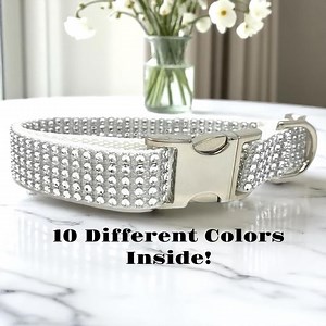 Rhinestone, Bling, Dog Collar, Wedding, White, Sparkle, Puppy, Personalize, Engrave, Custom Collar, Bling Dog Collar, Cute Dog Collar, Girl - Etsy