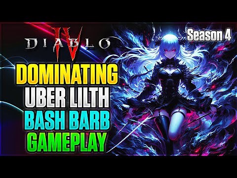 Season 4 Defeating Uber Lilith Bash Barbarian Gameplay | Diablo 4