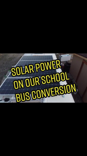 We have Solar Power on our school bus conversion! #solarpower #offgrid #schoolbusconversion #skoolie #tinyhome #skooliebuild #diybuild