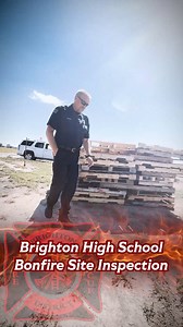 🔥🚒 Ahead of tonight’s Brighton High School, SD27J Homecoming Rally, Brighton Fire Rescue conducted a safety inspection of the bonfire site. Our fire inspector checked the area to ensure everything is ready for a safe and fun evening. Community traditions like this are important, and safety is always our top priority. We look forward to seeing everyone tonight—have fun, cheer loud, and stay safe! #BrightonFireRescue | Brighton Fire Rescue