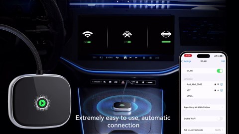 Wireless CarPlay Adapter, Wireless Car Screen Adapter for iPhone-Easily Upgrade Wired CarPlay to Unwired Connectivity, Includes USB-A to USB-C Dongle, Plug & Play for iPhone (iOS 10 and Above)